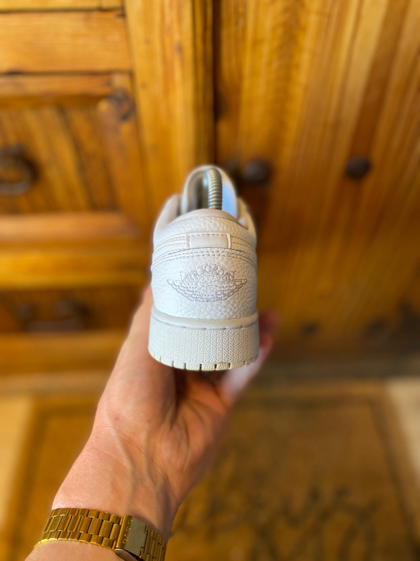 JORDAN 1 LOW ‘TRIPLE WHITE TUMBLED LEATHER’ - UK 5