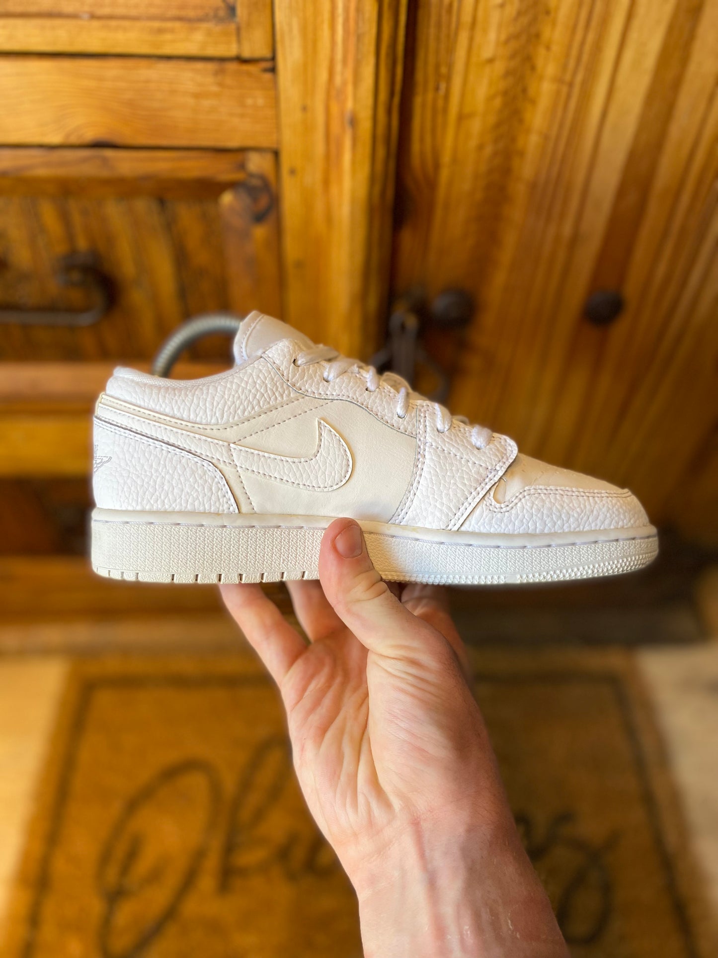 JORDAN 1 LOW ‘TRIPLE WHITE TUMBLED LEATHER’ - UK 5