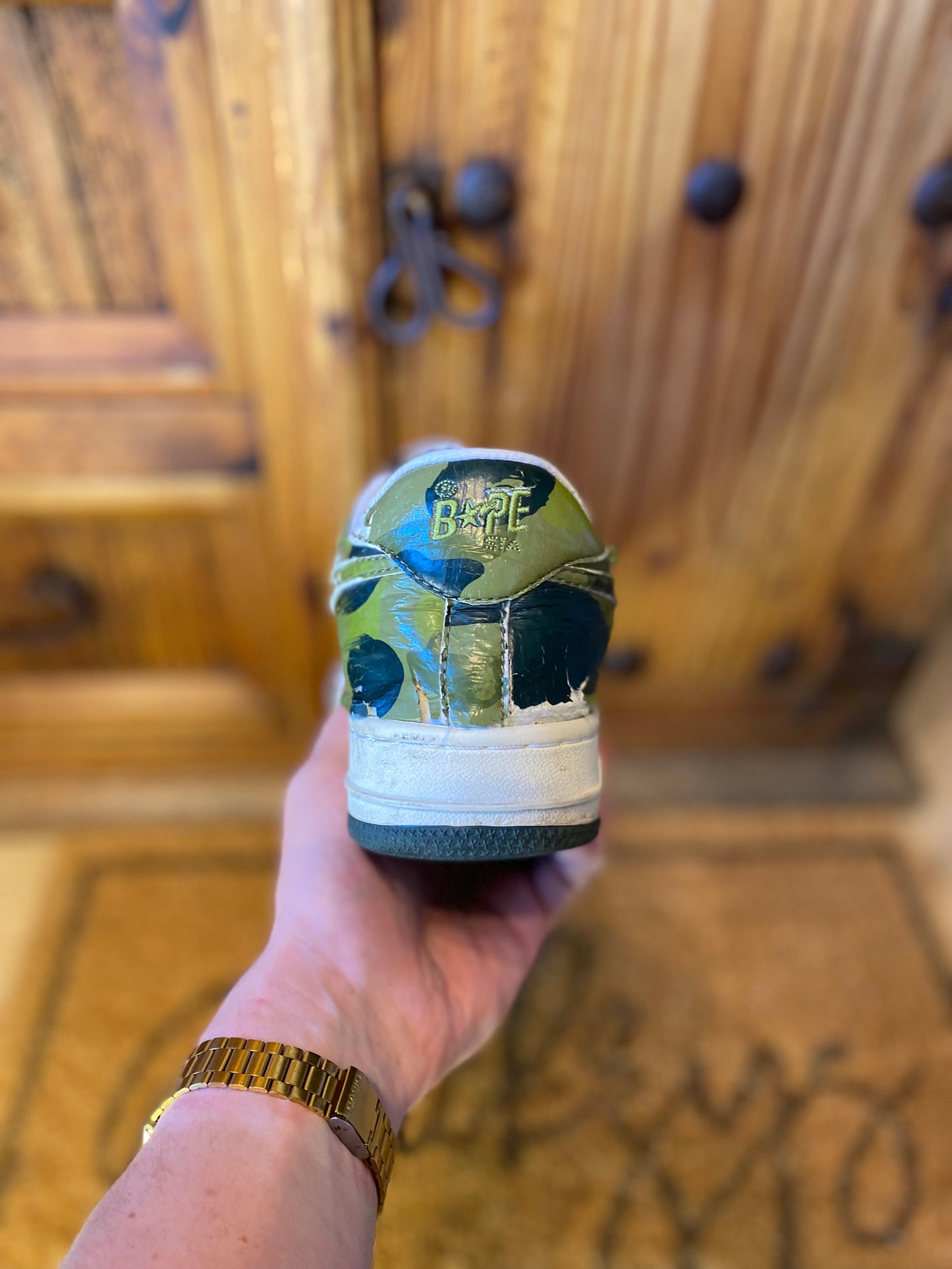 A BATHING APE BAPESTA ‘GREEN CAMO’ 2008 - UK 9