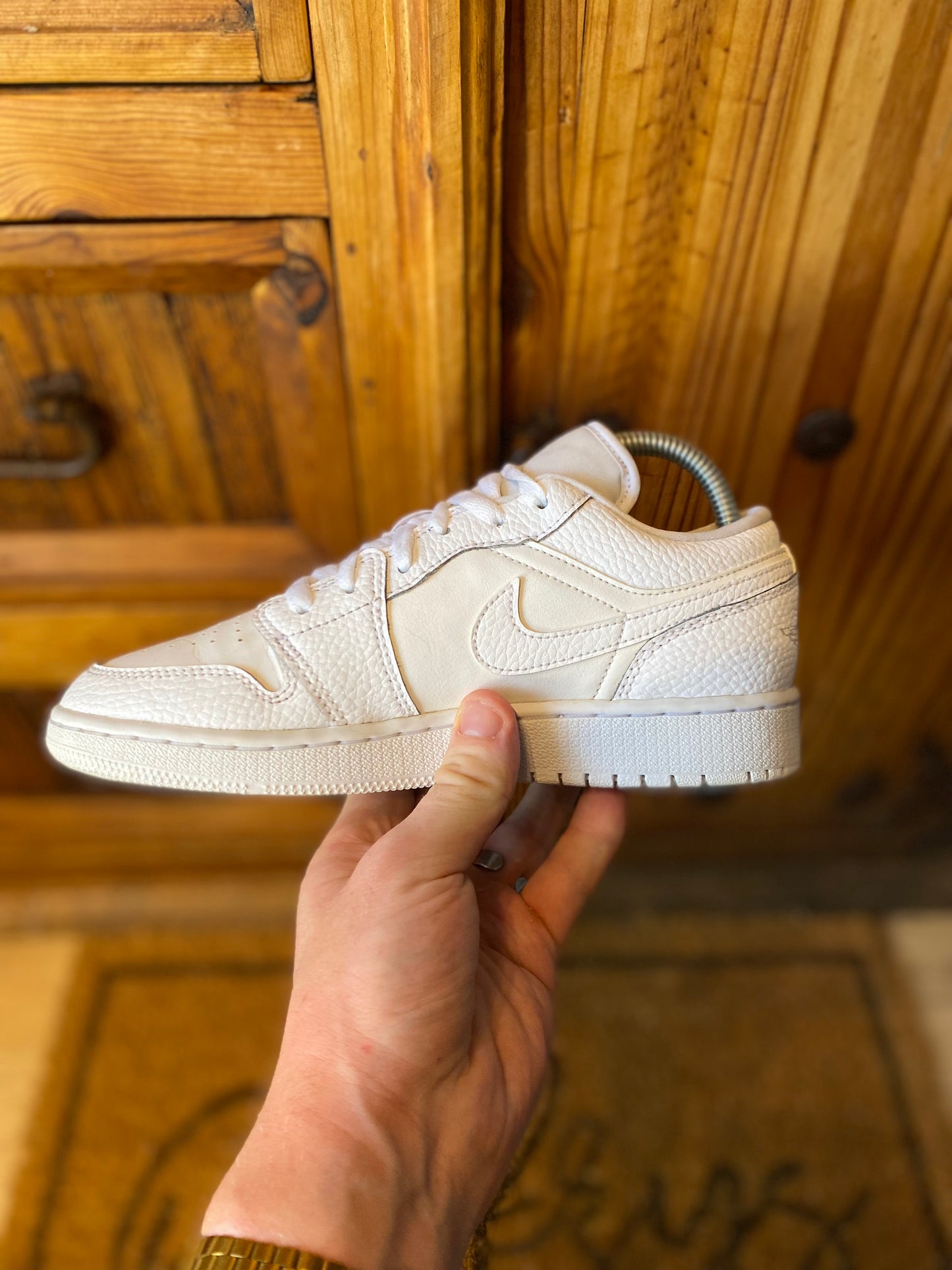 JORDAN 1 LOW ‘TRIPLE WHITE TUMBLED LEATHER’ - UK 5