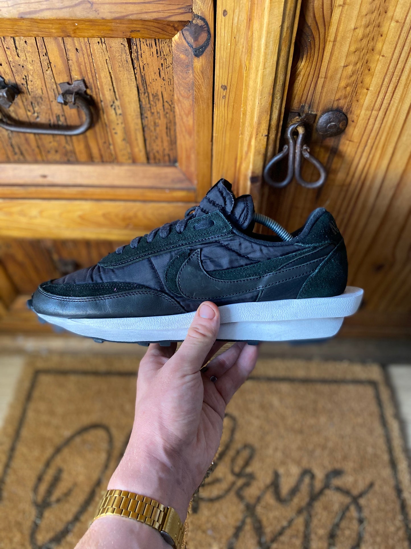 NIKE LD WAFFLE SACAI ‘BLACK NYLON’ - UK 10