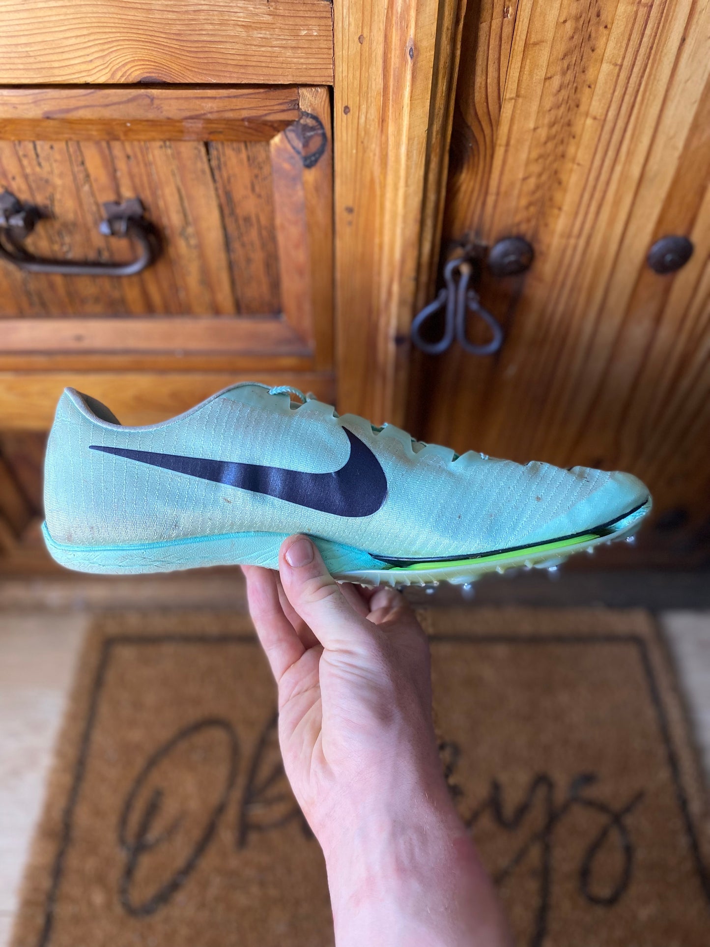 NIKE AIR ZOOM MAXFLY ‘MINT FOAM’ SPRINT SPIKES - UK 14