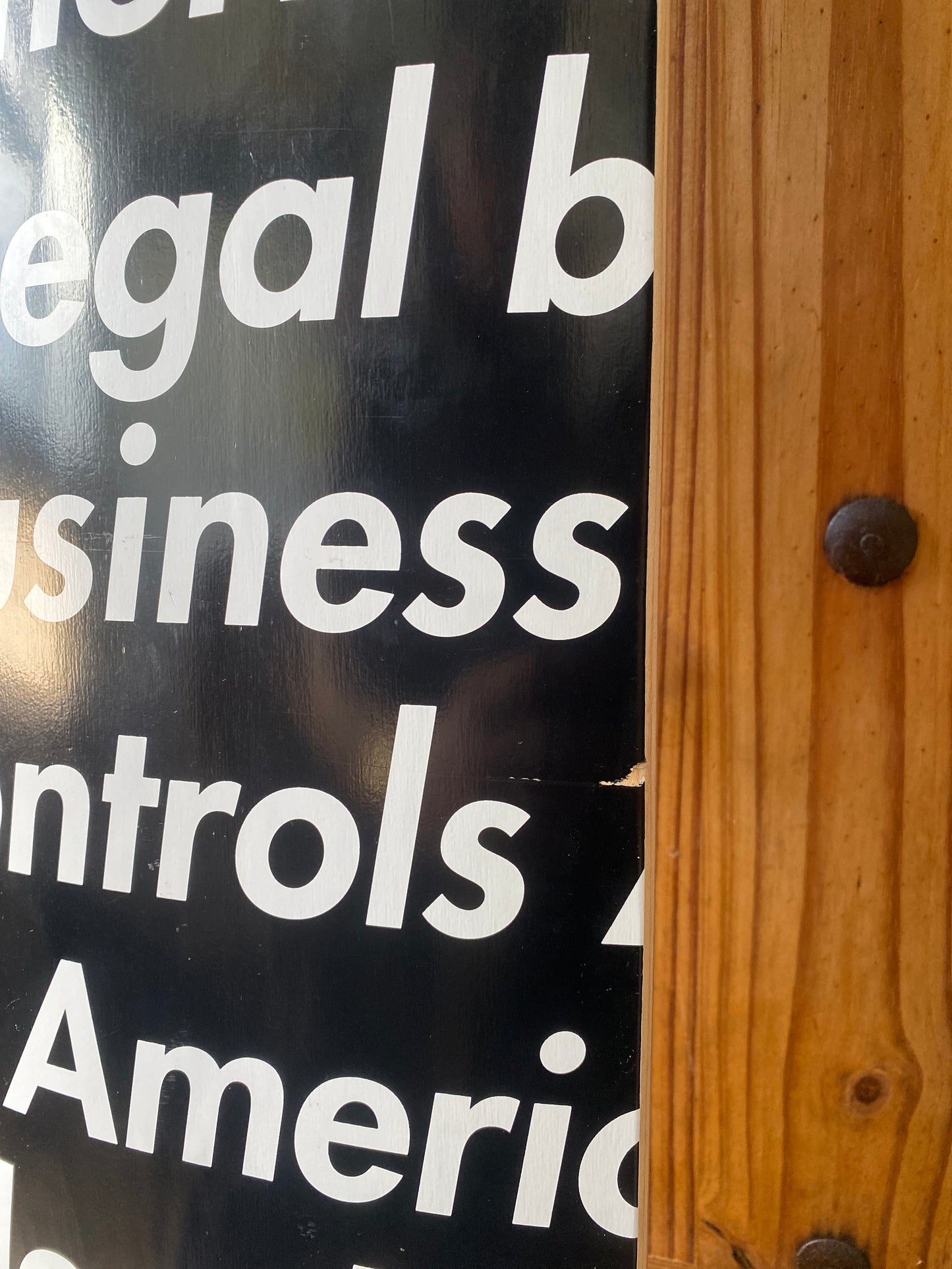 SUPREME ‘ILLEGAL BUSINESS CONTROLS AMERICA’ DECK