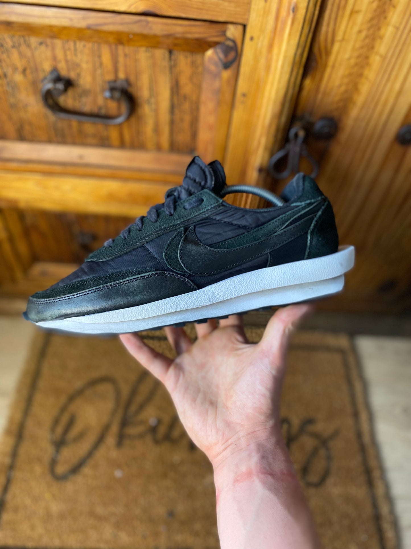 NIKE LD WAFFLE SACAI ‘BLACK NYLON’ - UK 10