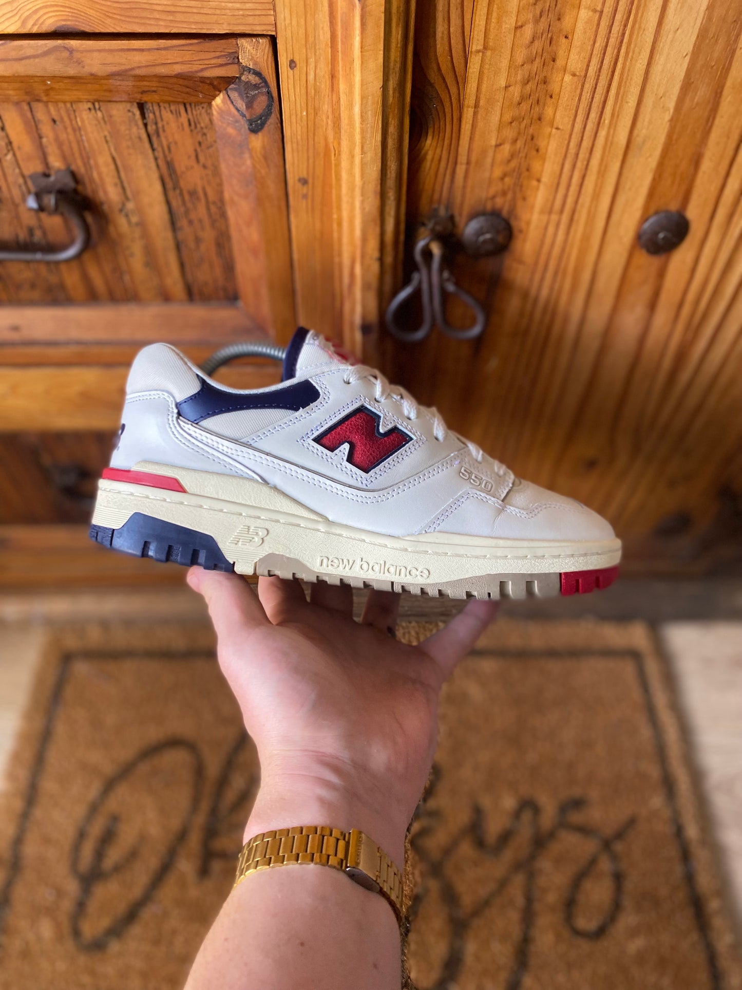 NEW BALANCE 550 AIMÉ LEON DORE ‘WHITE NAVY RED’ - UK 8.5