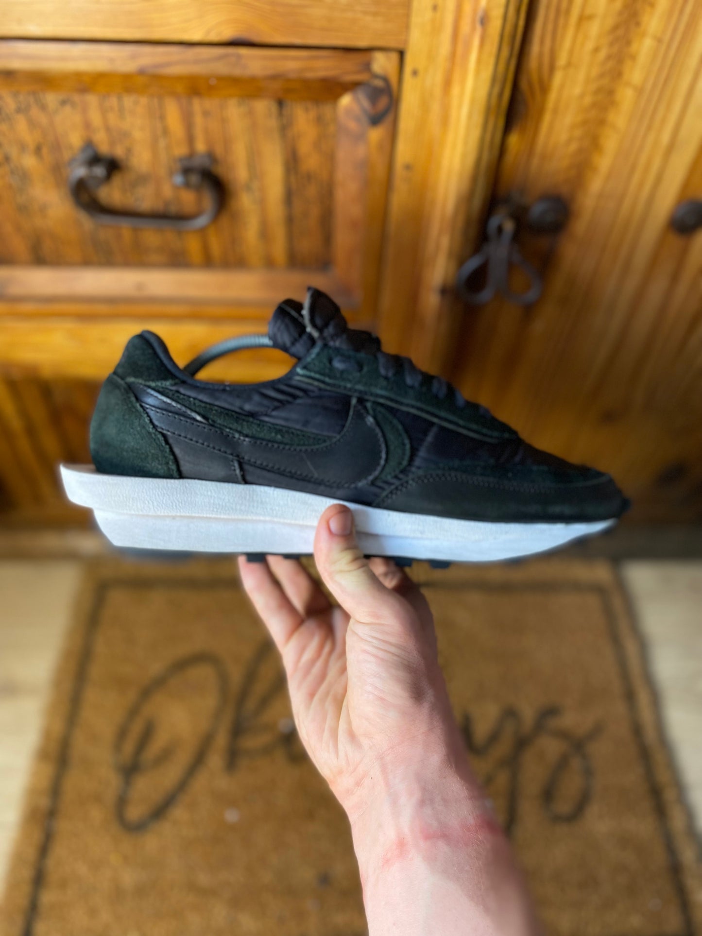 NIKE LD WAFFLE SACAI ‘BLACK NYLON’ - UK 10