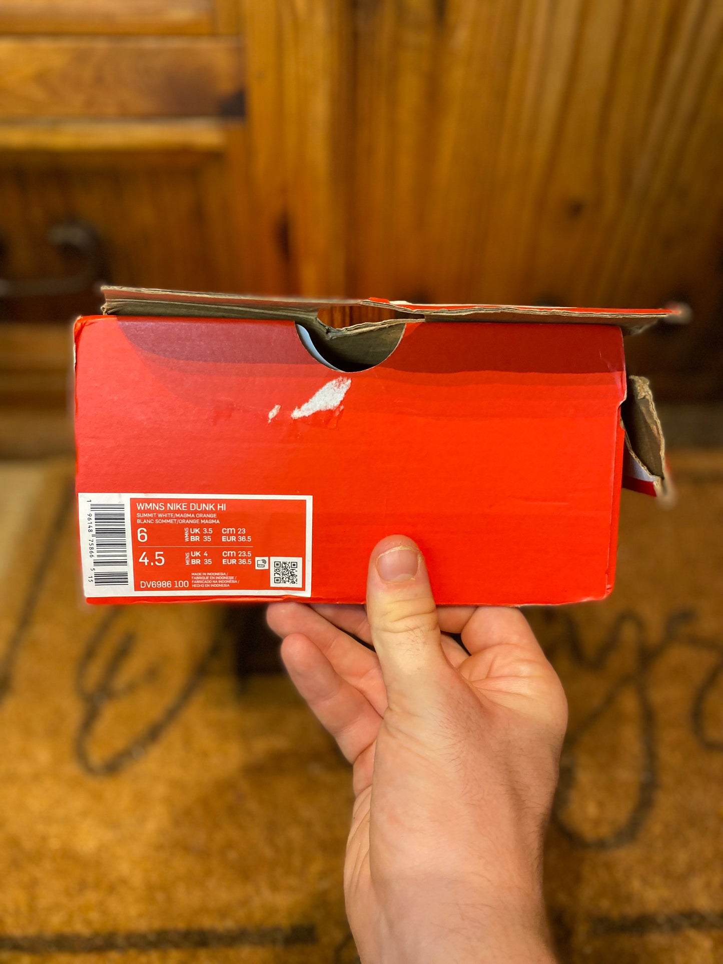 NIKE DUNK HIGH ‘WHITE MAGMA ORANGE’ - UK 3.5