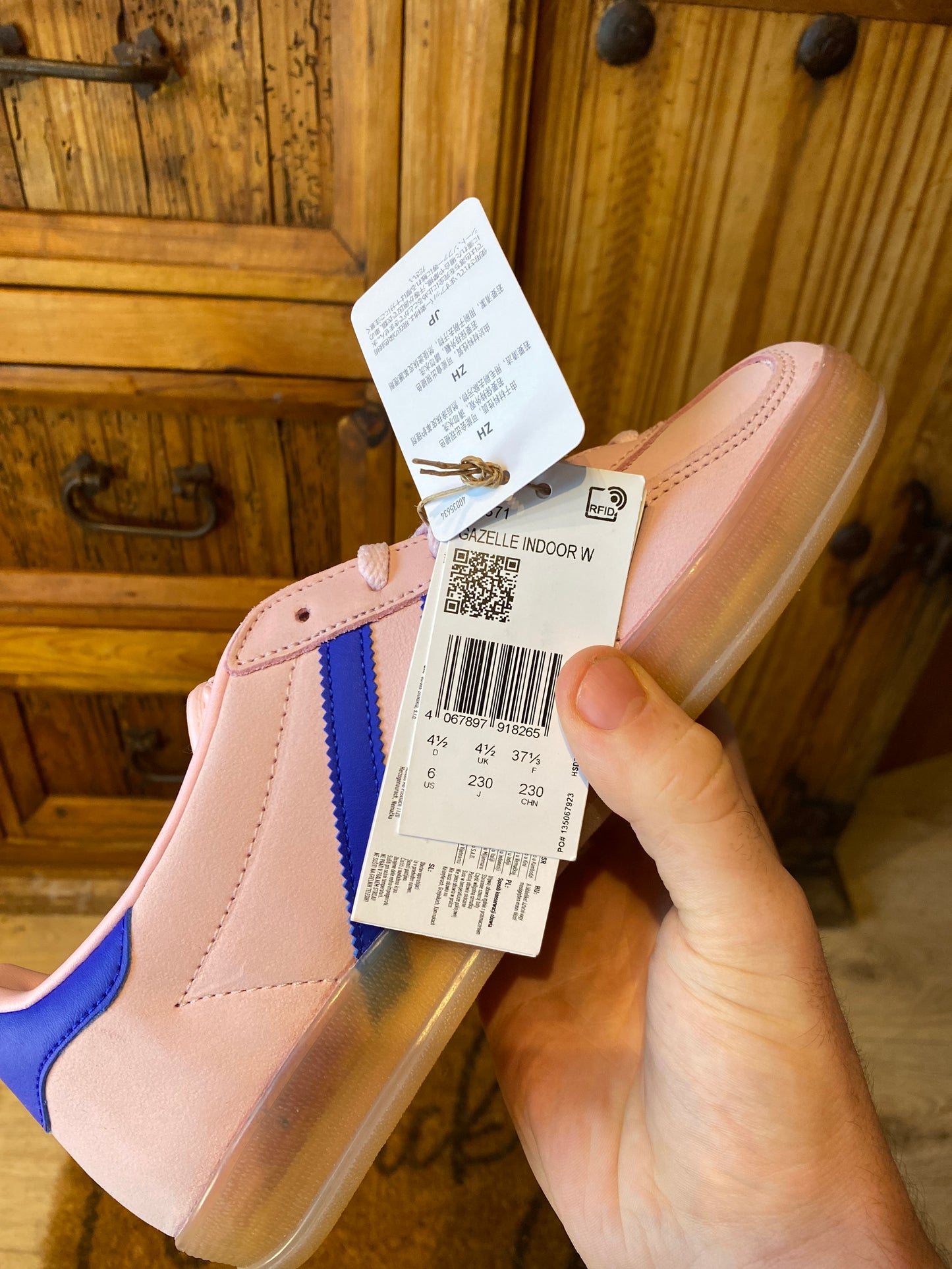 ADIDAS GAZELLE INDOOR ‘CLEAR PINK’ - DS - UK 4.5