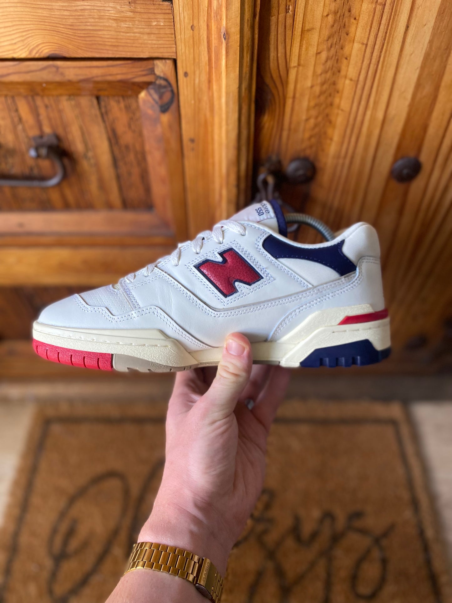 NEW BALANCE 550 AIMÉ LEON DORE ‘WHITE NAVY RED’ - UK 8.5
