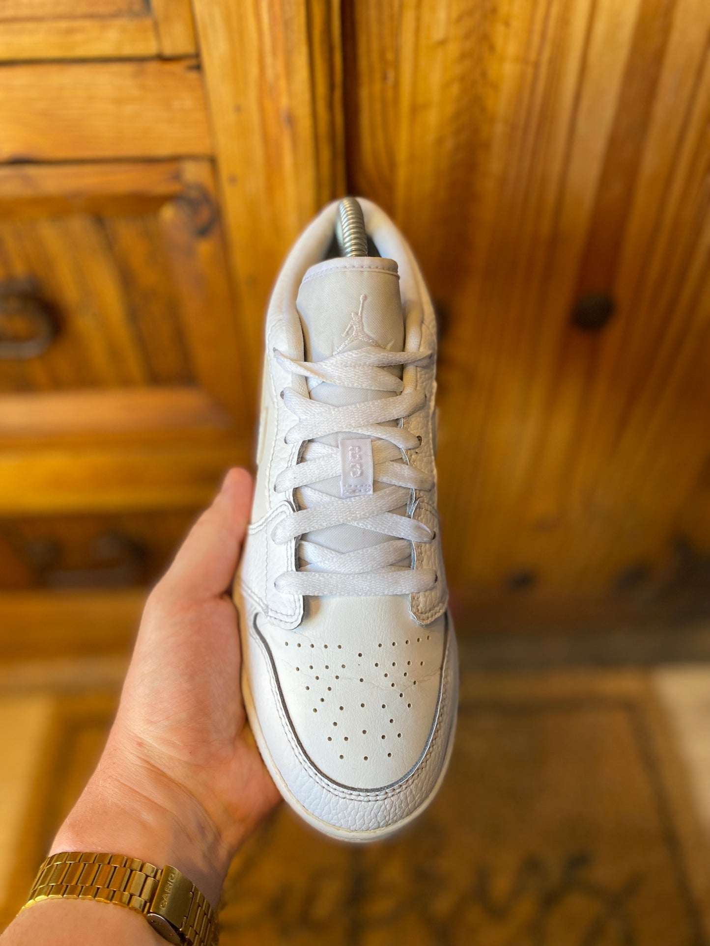 JORDAN 1 LOW ‘TRIPLE WHITE TUMBLED LEATHER’ - UK 5