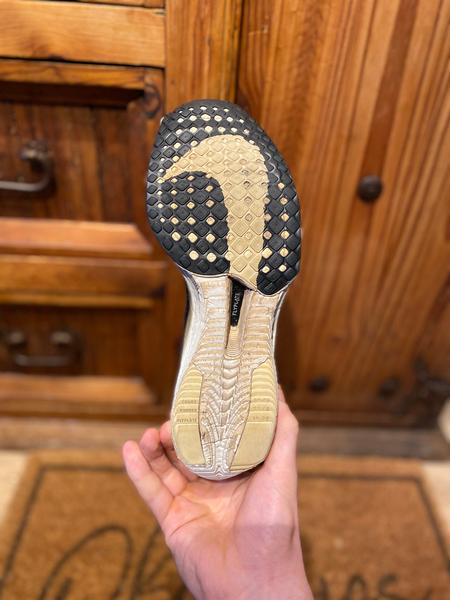 NIKE ZOOMX VAPORFLY 3 ‘BLACK METALLIC GOLD GRAIN’ - UK 7