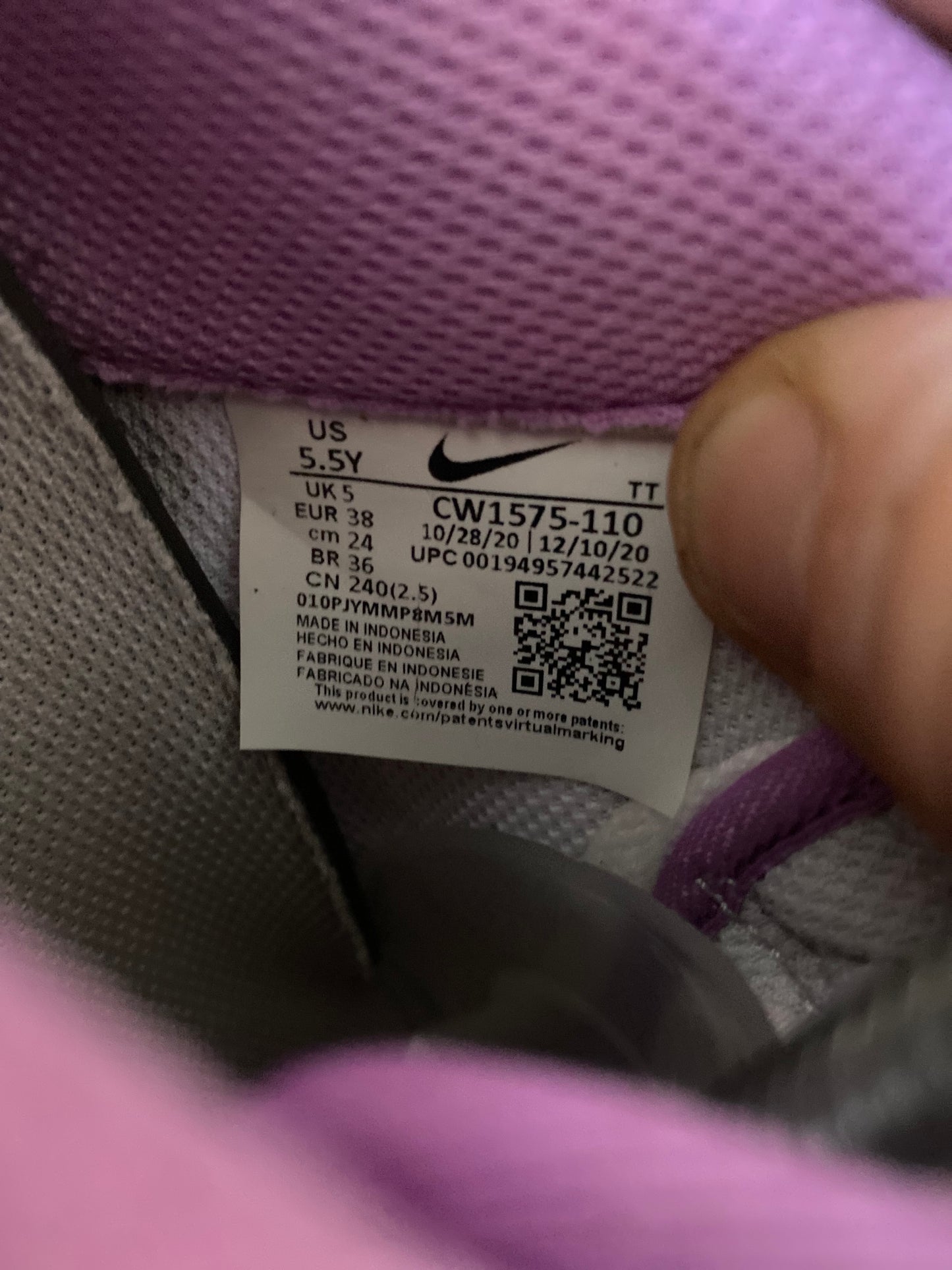 NIKE AIR FORCE 1 ‘CONTRAST STITCH FUCHSIA GLOW’ - UK 5