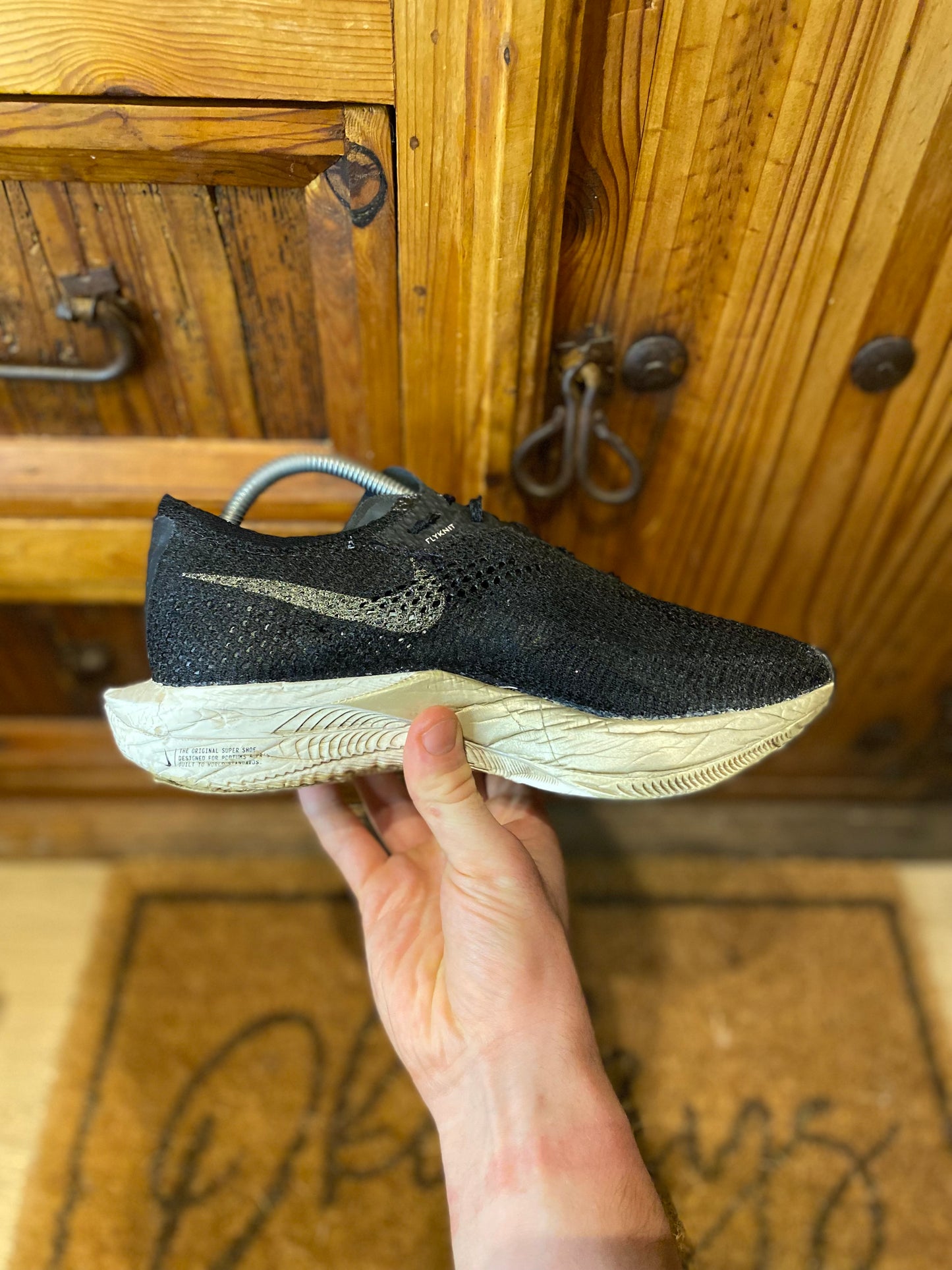 NIKE ZOOMX VAPORFLY 3 ‘BLACK METALLIC GOLD GRAIN’ - UK 6.5