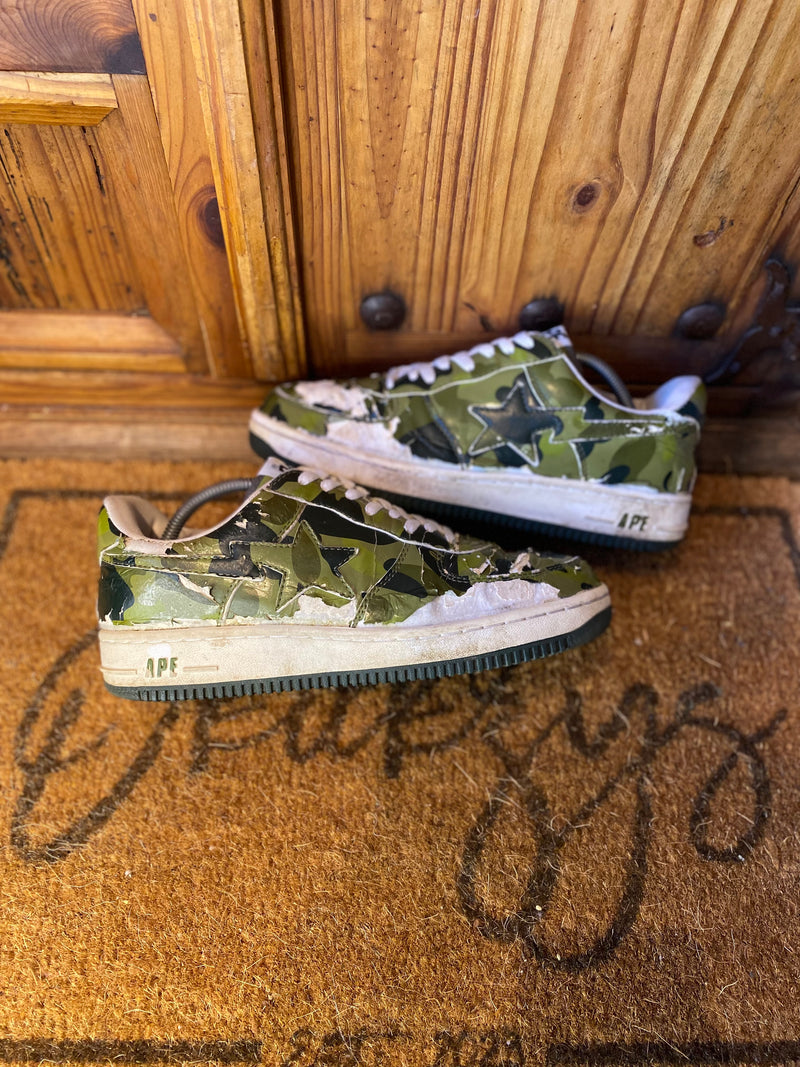 A BATHING APE BAPESTA ‘GREEN CAMO’ 2008 - UK 9