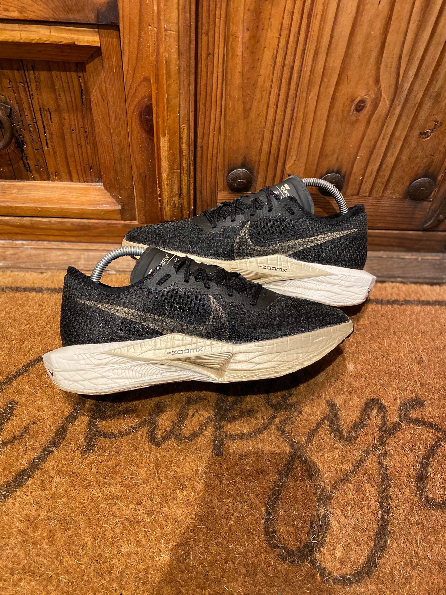NIKE ZOOMX VAPORFLY 3 ‘BLACK METALLIC GOLD GRAIN’ - UK 7
