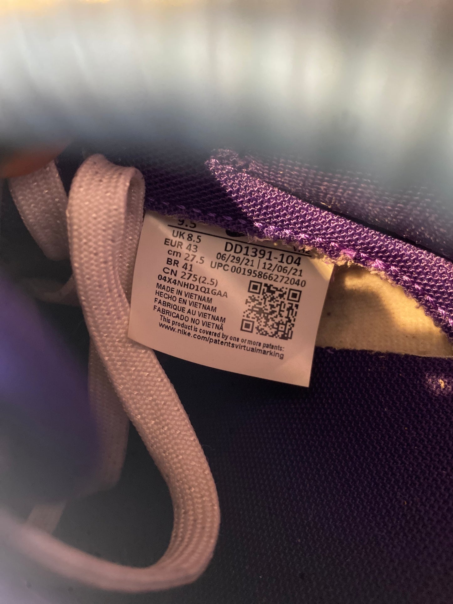 NIKE DUNK LOW ‘COURT PURPLE’ - UK 8.5