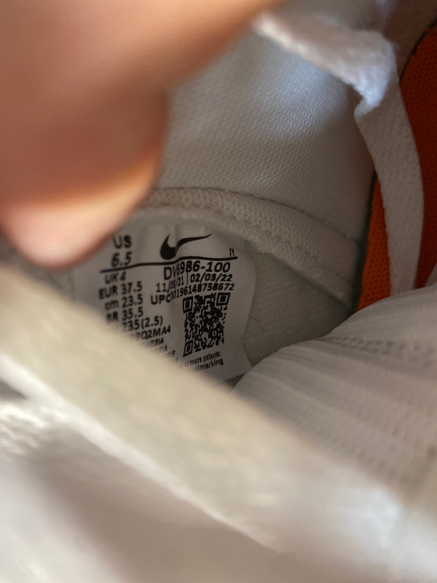 NIKE DUNK HIGH ‘WHITE MAGMA ORANGE’ - UK 4