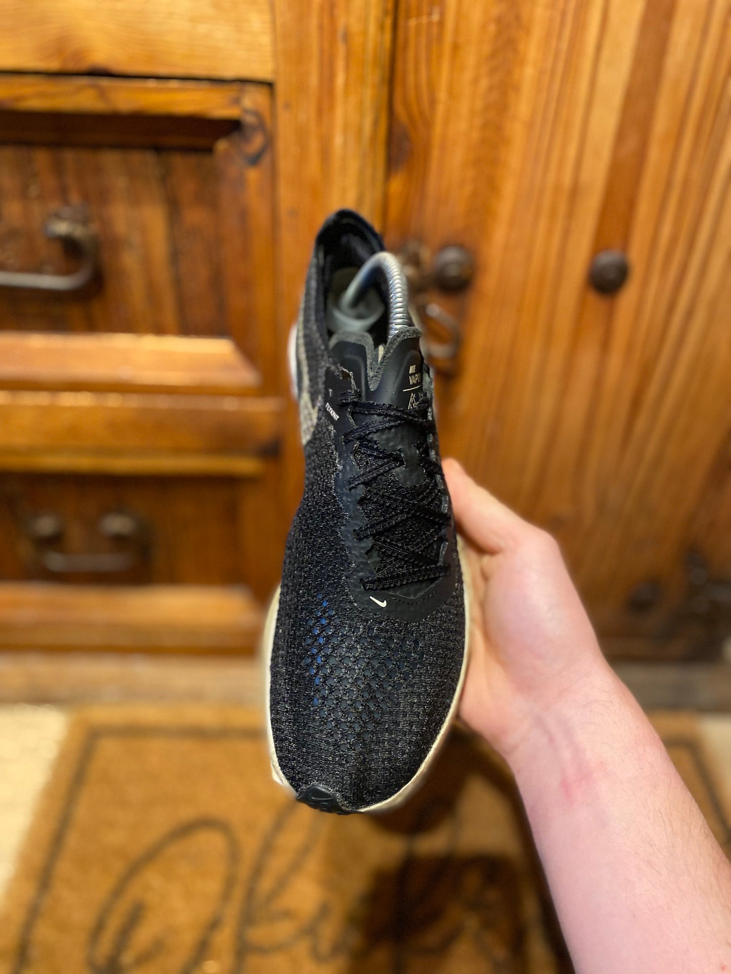 NIKE ZOOMX VAPORFLY 3 ‘BLACK METALLIC GOLD GRAIN’ - UK 7