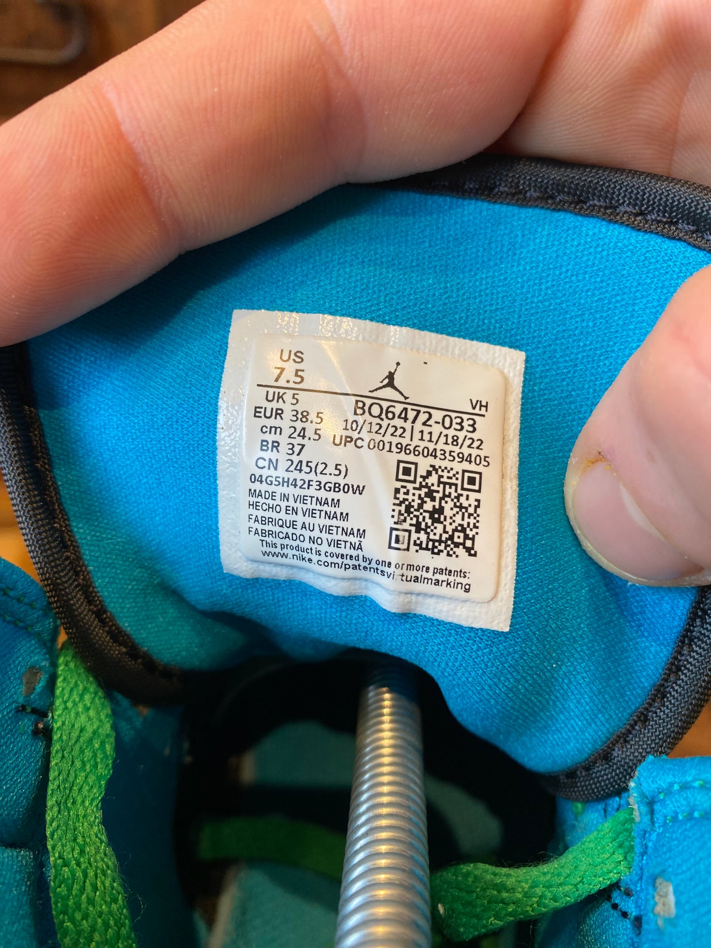 JORDAN 1 MID ‘LUCKY GREEN AQUATONE’ - UK 5