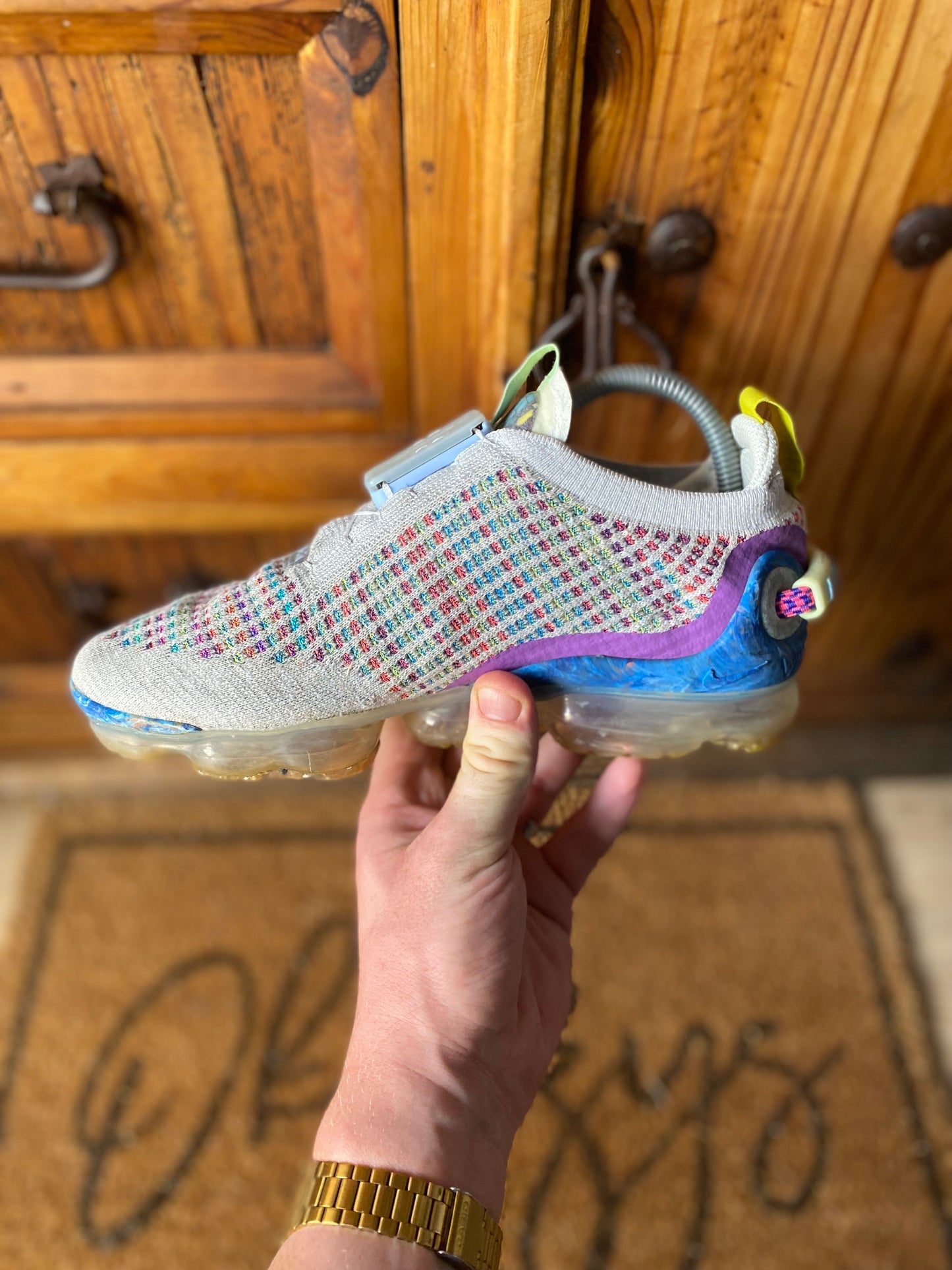 NIKE AIR VAPORMAX FLYKNIT ‘PURE PLATINUM MULTI-COLOUR’ - UK 5.5