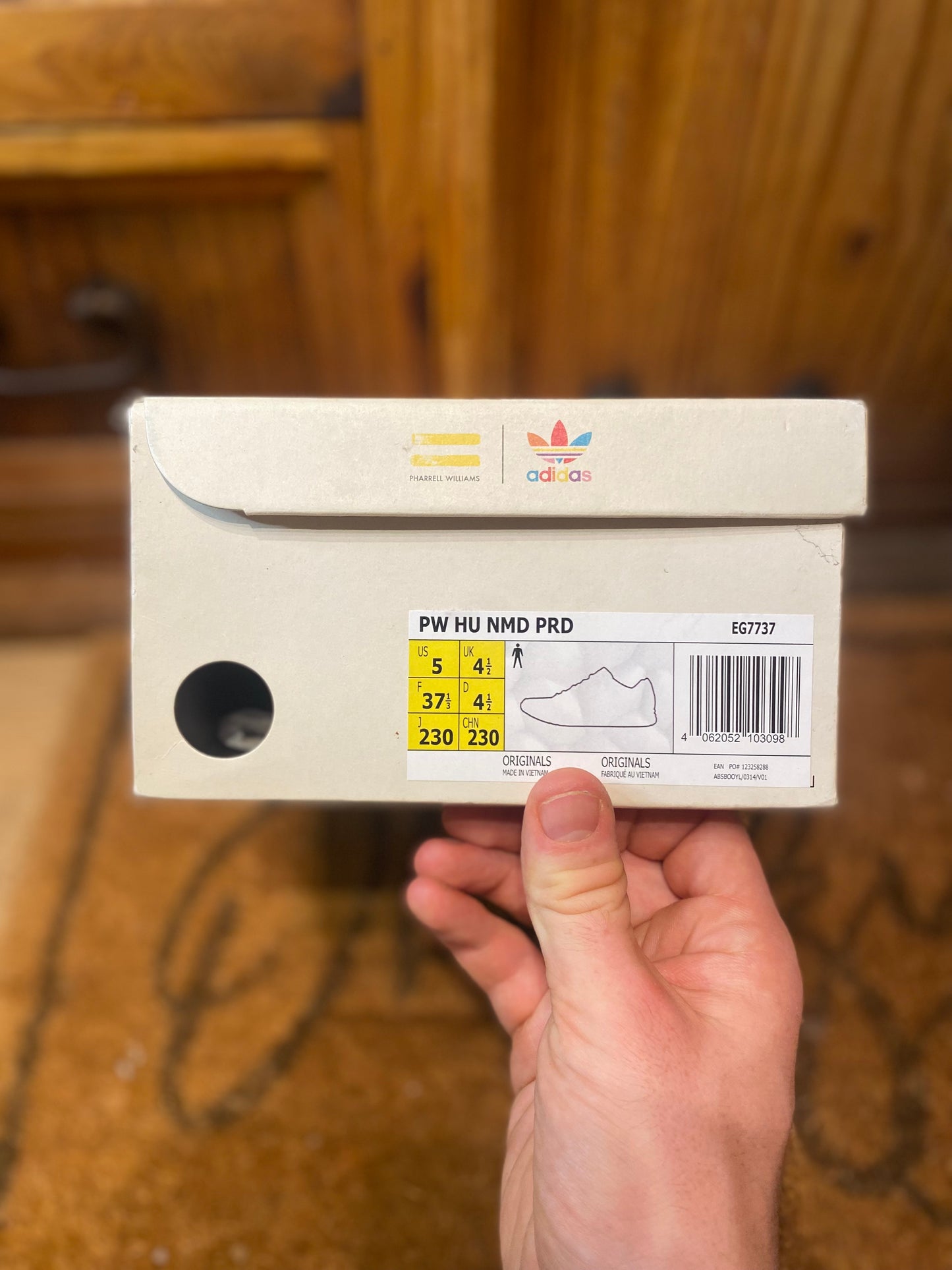 ADIDAS NMD HU TRAIL ‘PHARRELL NOW IS HER TIME CREAM WHITE’ - UK 4.5