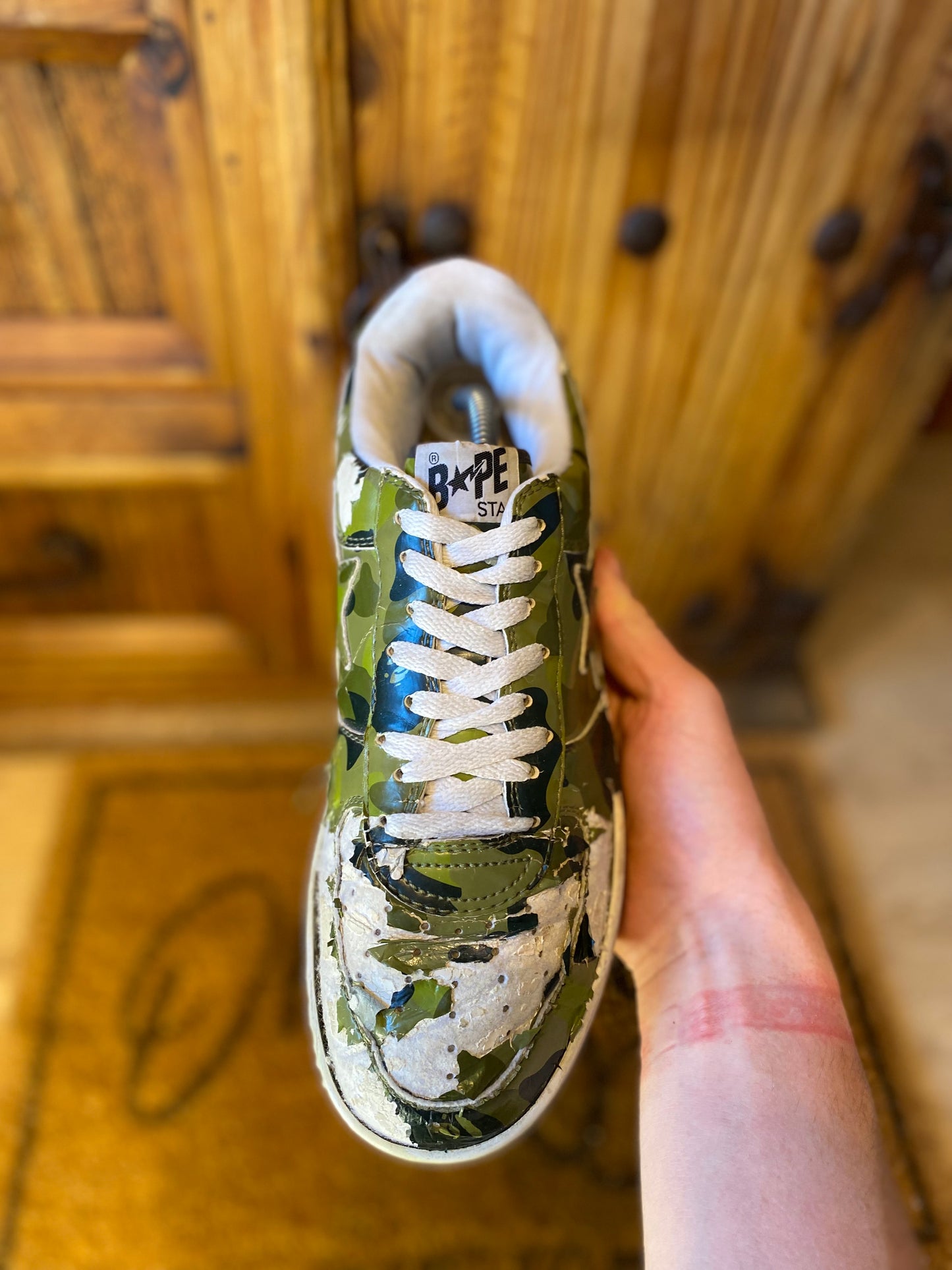 A BATHING APE BAPESTA ‘GREEN CAMO’ 2008 - UK 9