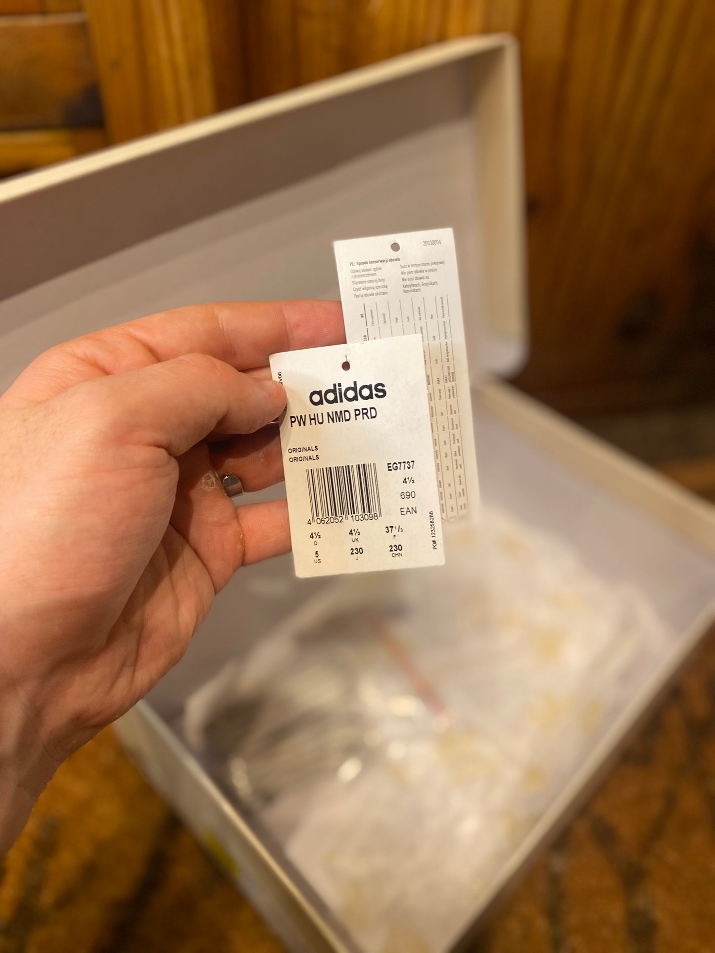 ADIDAS NMD HU TRAIL ‘PHARRELL NOW IS HER TIME CREAM WHITE’ - UK 4.5