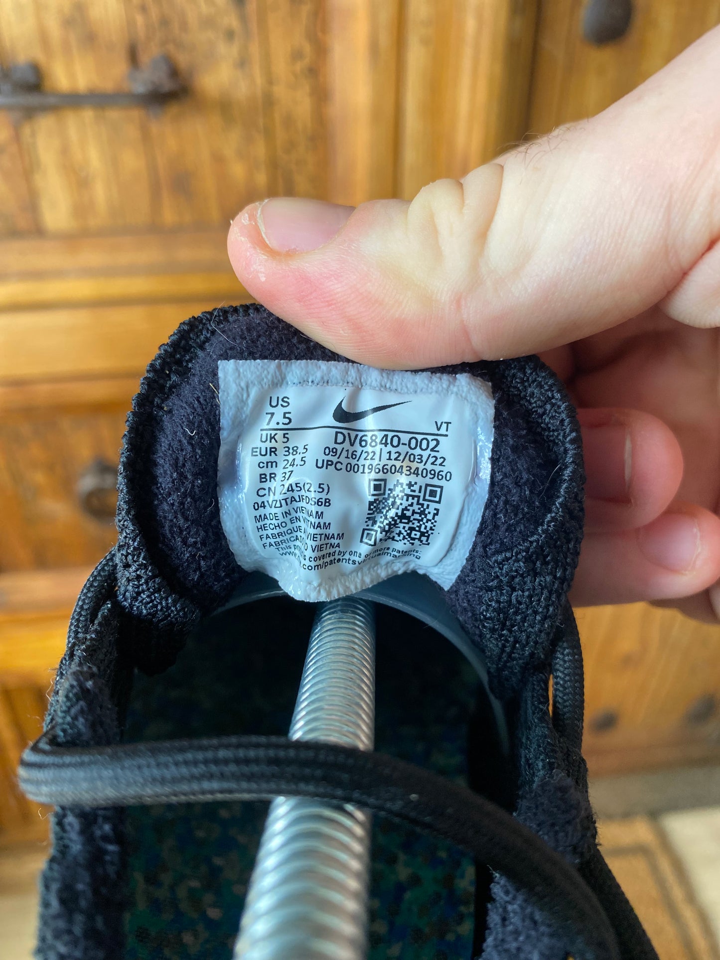 NIKE VAPORMAX FLYKNIT ‘BLACK SAIL ANTHRACITE’ - UK 5