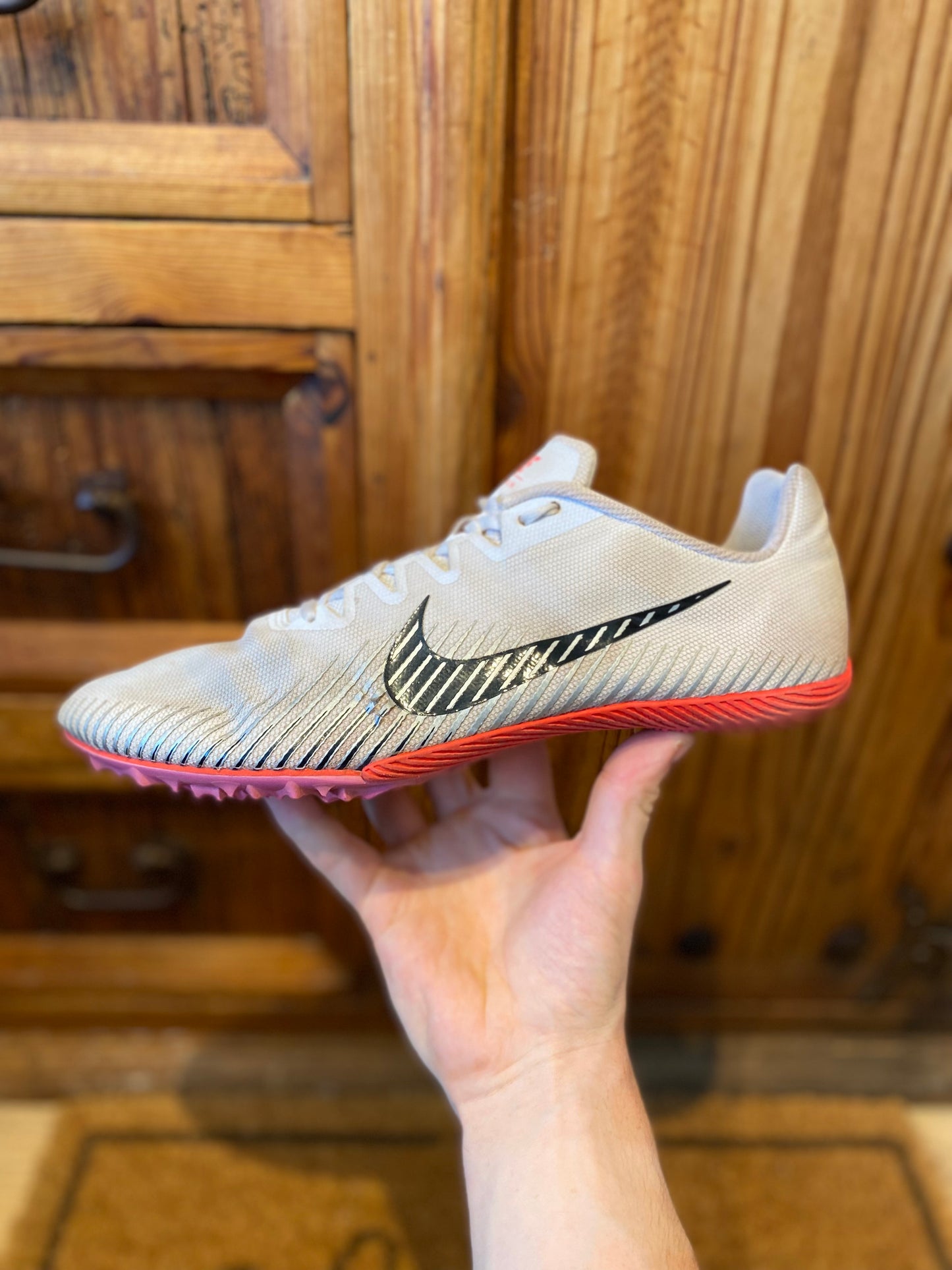 NIKE ZOOM RIVAL M9 TRACK SPIKES ‘WHITE BLACK’ - UK 12