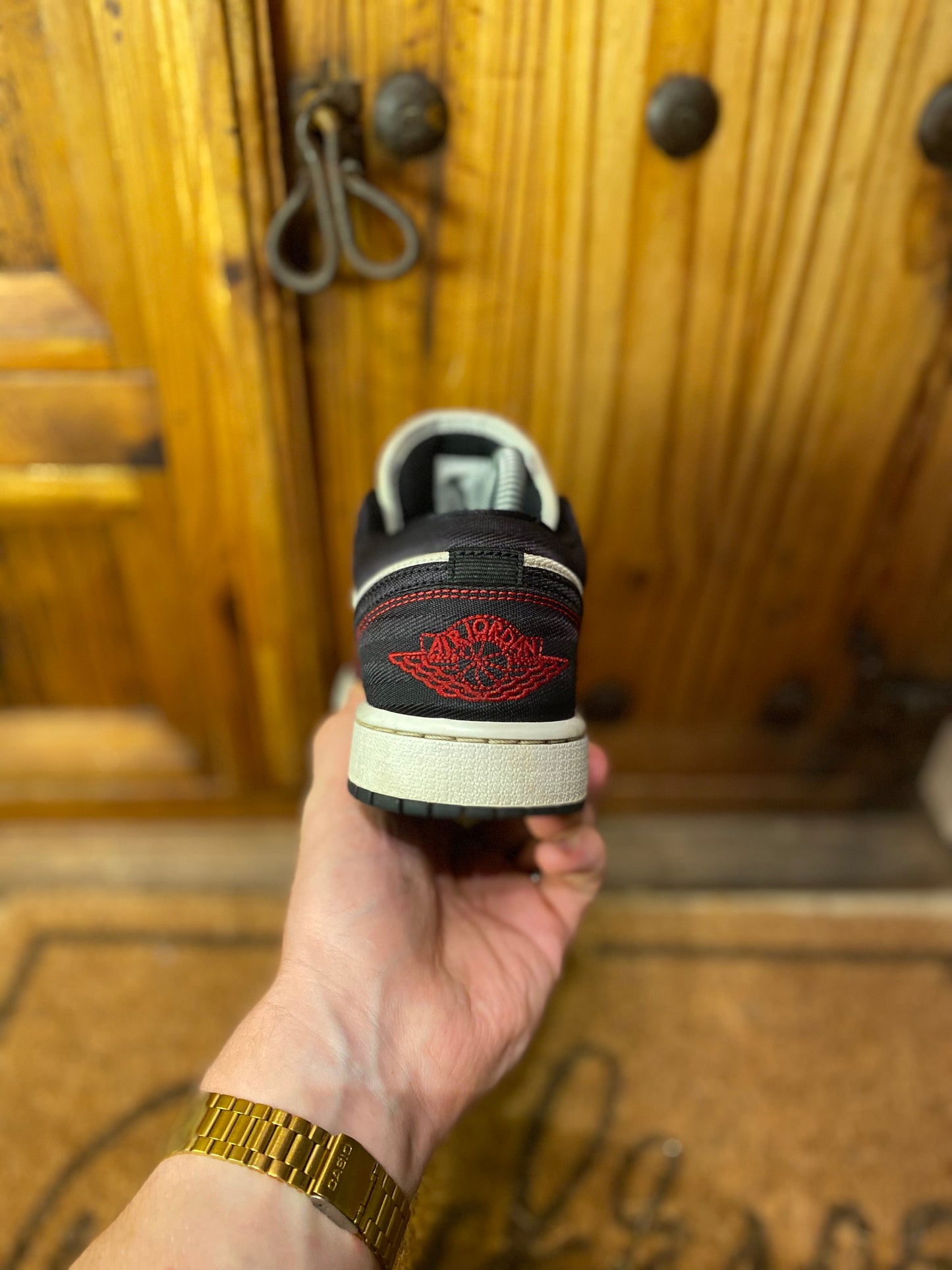 JORDAN 1 LOW ‘BLACK WHITE GYM RED’ - UK 5.5