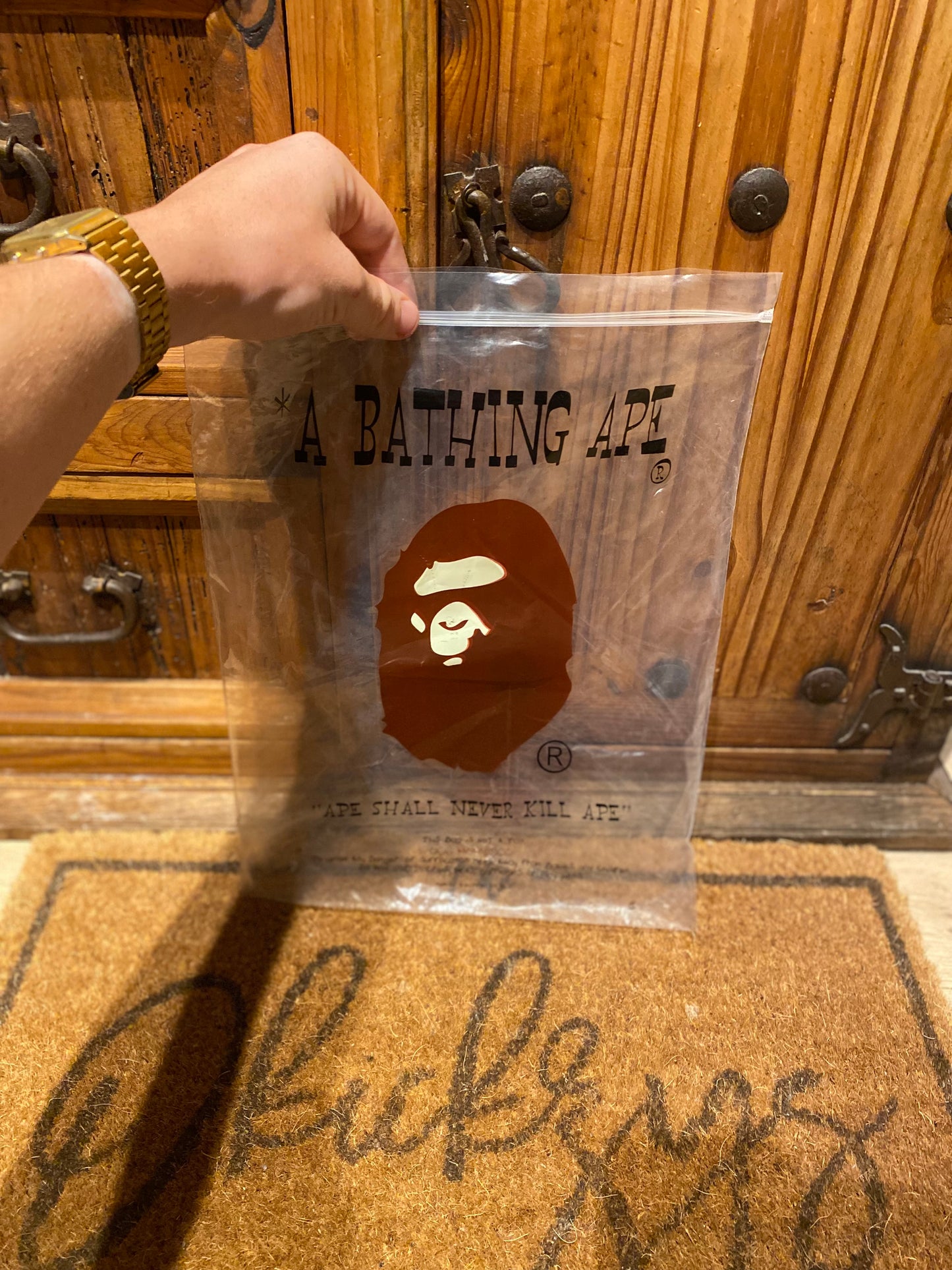 A BATHING APE BAPE GREEN CAMO DUFFLE BAG - NEW