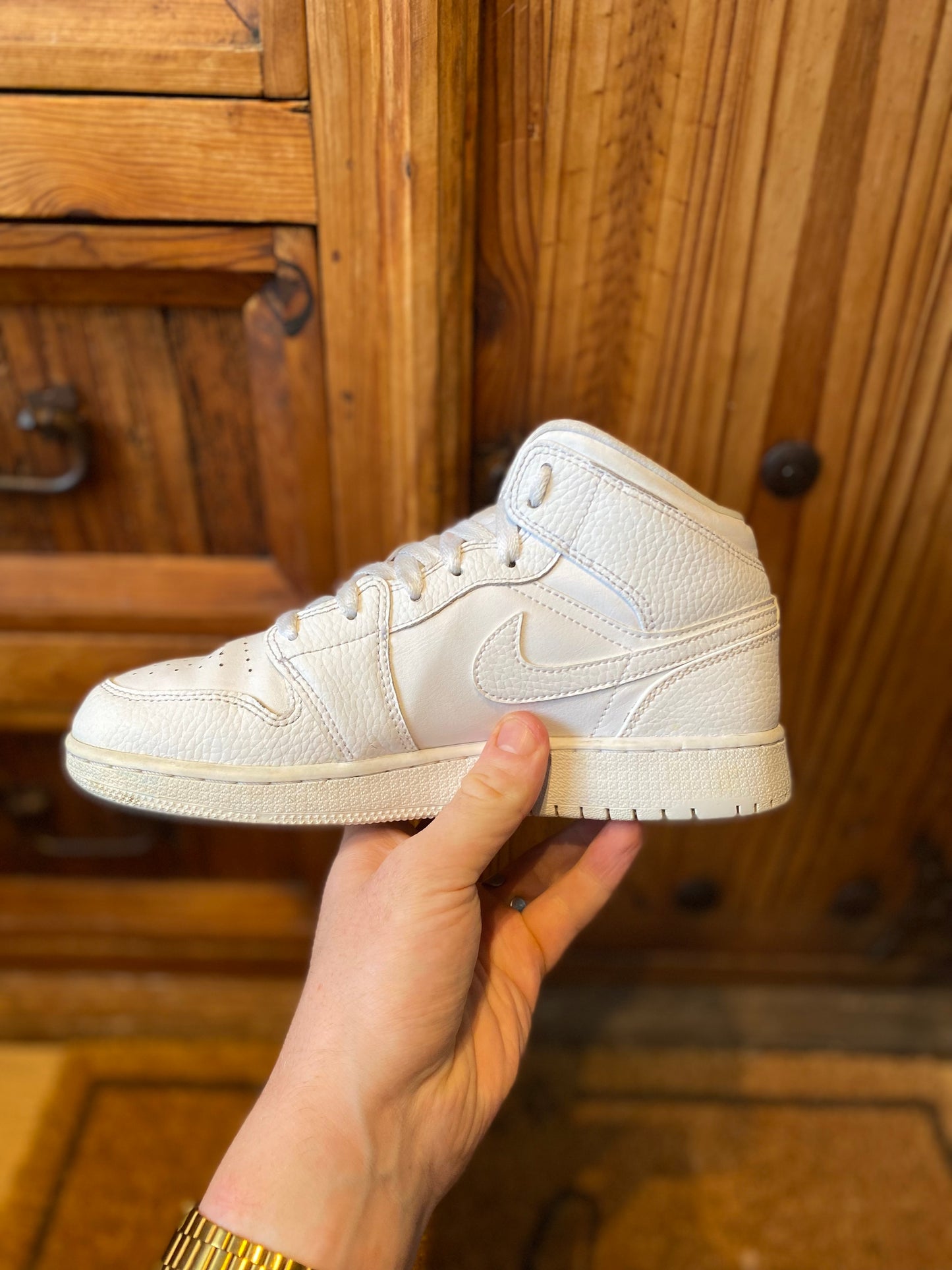 JORDAN 1 MID ‘TRIPLE WHITE’ - UK 5.5