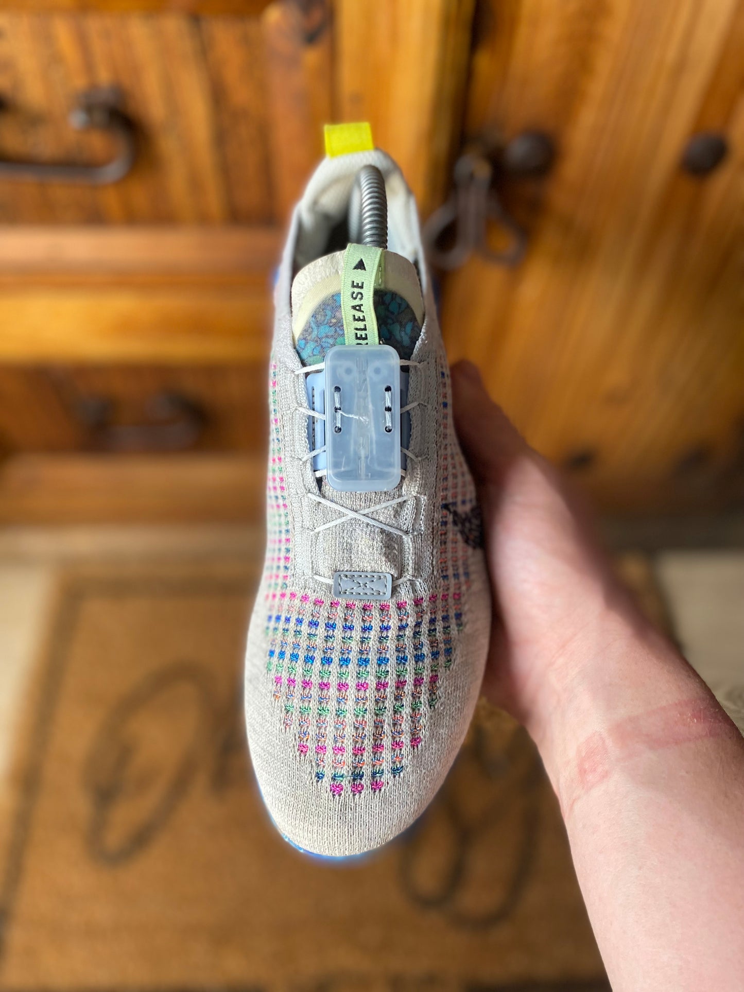 NIKE AIR VAPORMAX FLYKNIT ‘PURE PLATINUM MULTI-COLOUR’ - UK 5.5