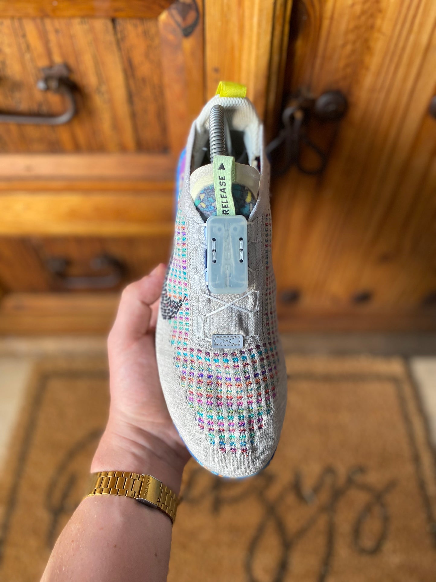 NIKE AIR VAPORMAX FLYKNIT ‘PURE PLATINUM MULTI-COLOUR’ - UK 5.5