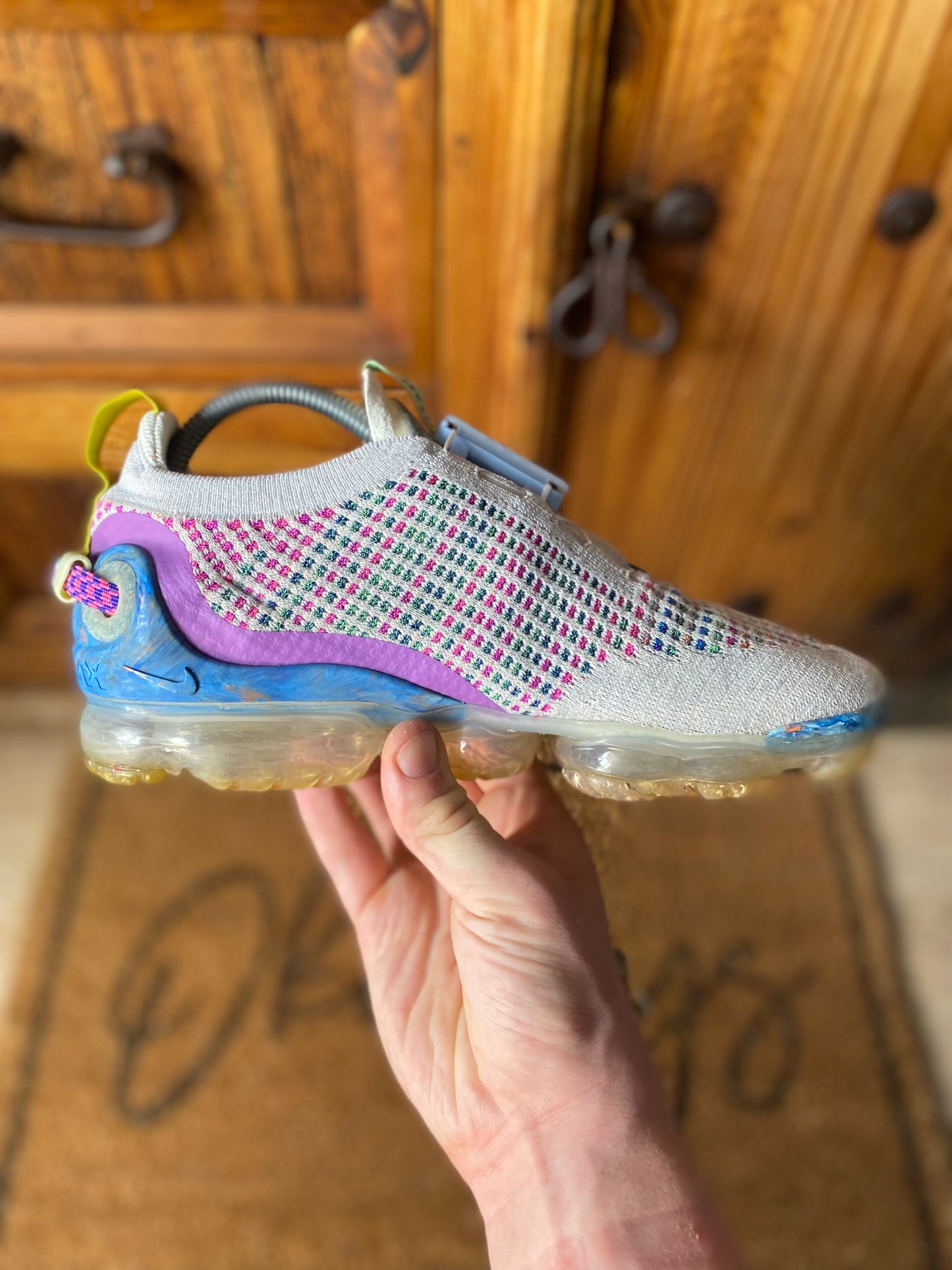 NIKE AIR VAPORMAX FLYKNIT ‘PURE PLATINUM MULTI-COLOUR’ - UK 5.5