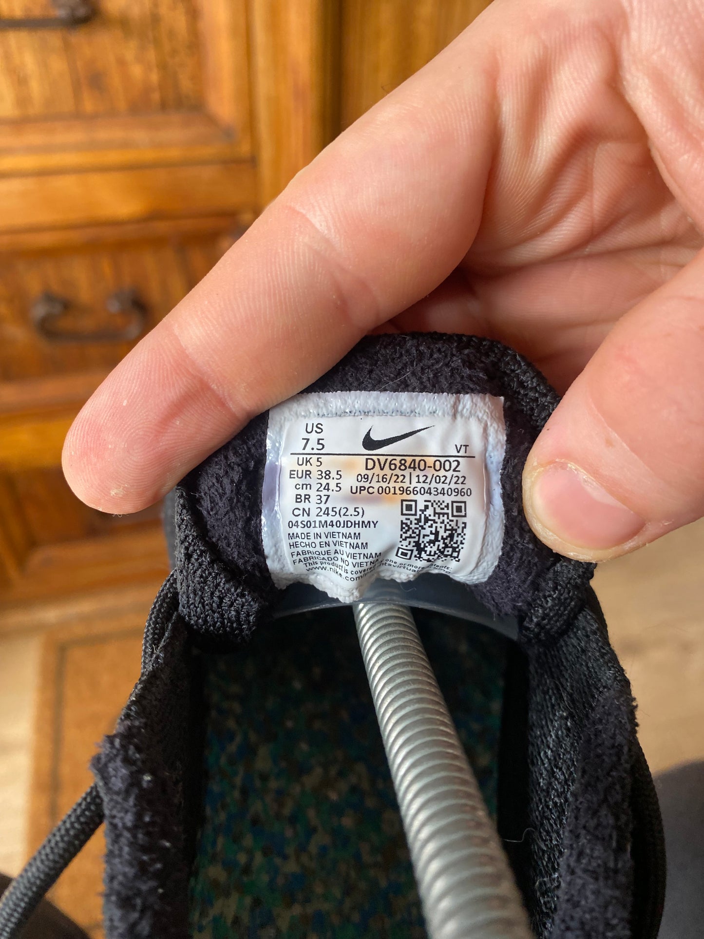 NIKE VAPORMAX FLYKNIT ‘BLACK SAIL ANTHRACITE’ - UK 5