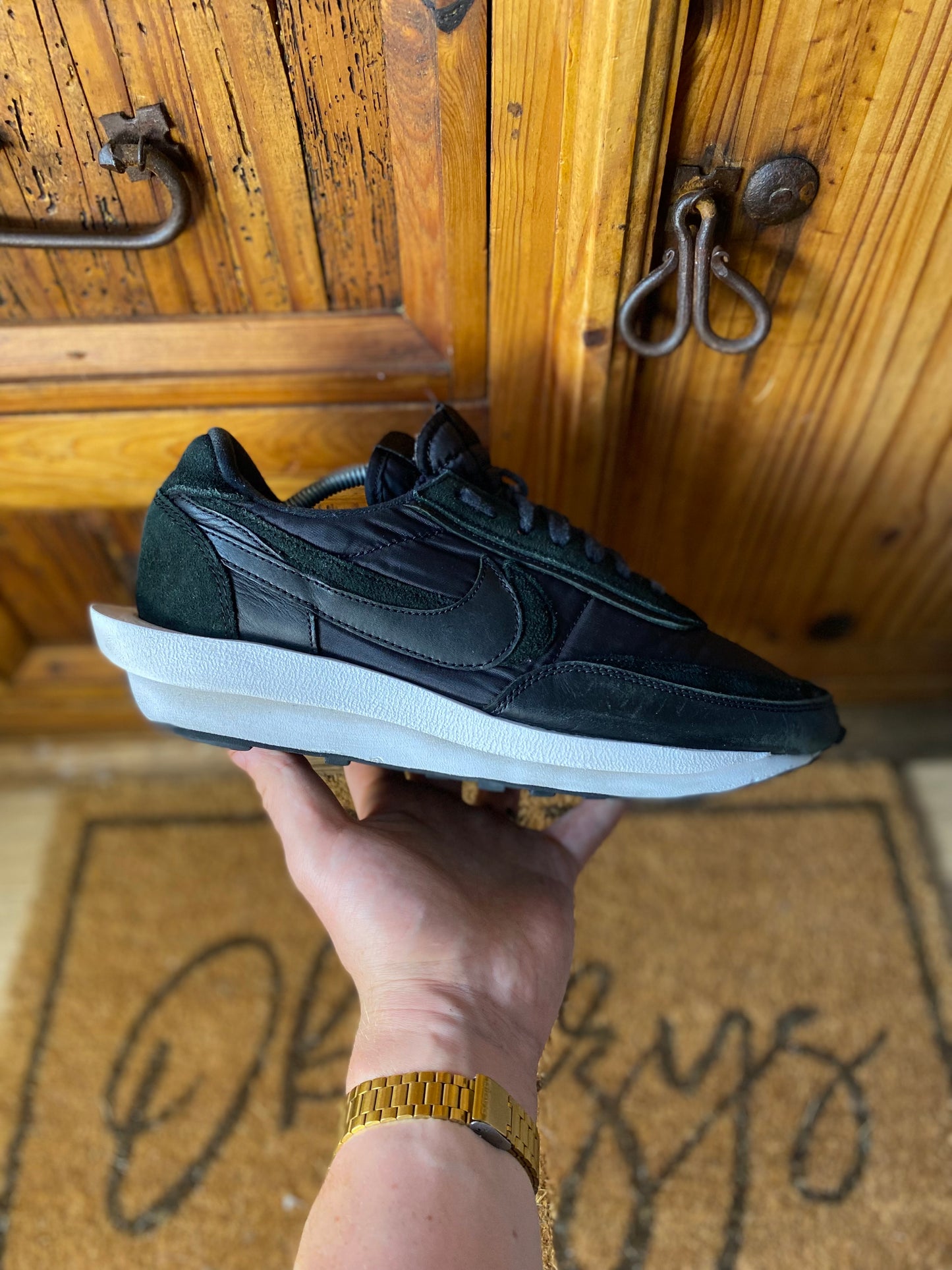 NIKE LD WAFFLE SACAI ‘BLACK NYLON’ - UK 10
