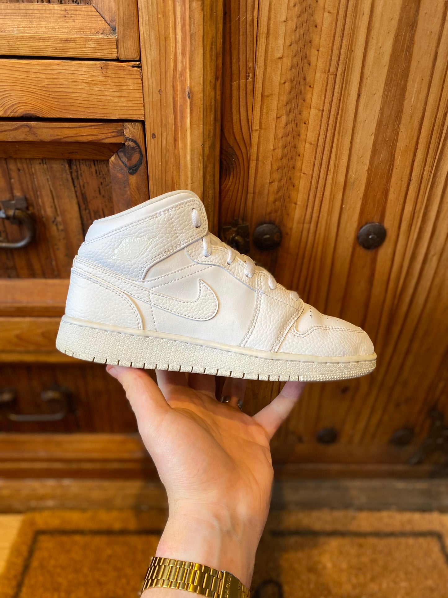 JORDAN 1 MID ‘TRIPLE WHITE’ - UK 5.5