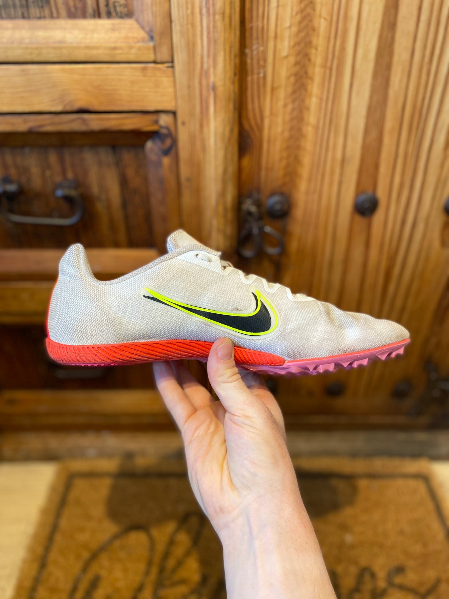 NIKE ZOOM RIVAL M9 TRACK SPIKES ‘WHITE BLACK’ - UK 12